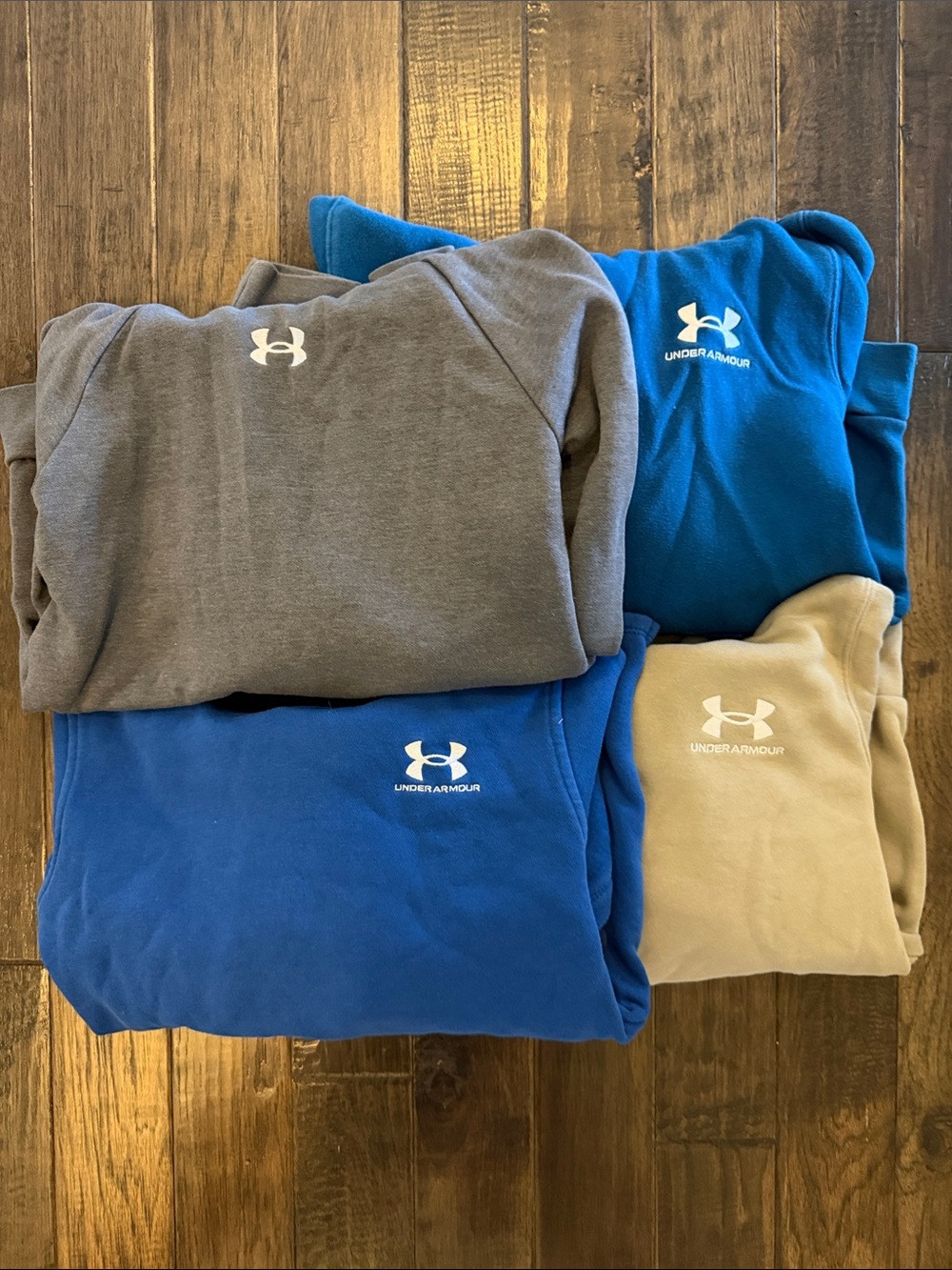 Bundle of 4 - Under Armour Boys Hoodie Sweatshirt Size M - Blue, Gray, Teal, Tan